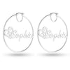 Personalised 925 Sterling Silver Heart Name BIG Hoop Earrings for Teen Women