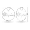 Personalised 925 Sterling Silver Heart Name BIG Hoop Earrings with Personalised Message BOX for Teen Women