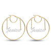 Personalised 925 Sterling Silver Click Top Hoop Name Earrings for Teen Women