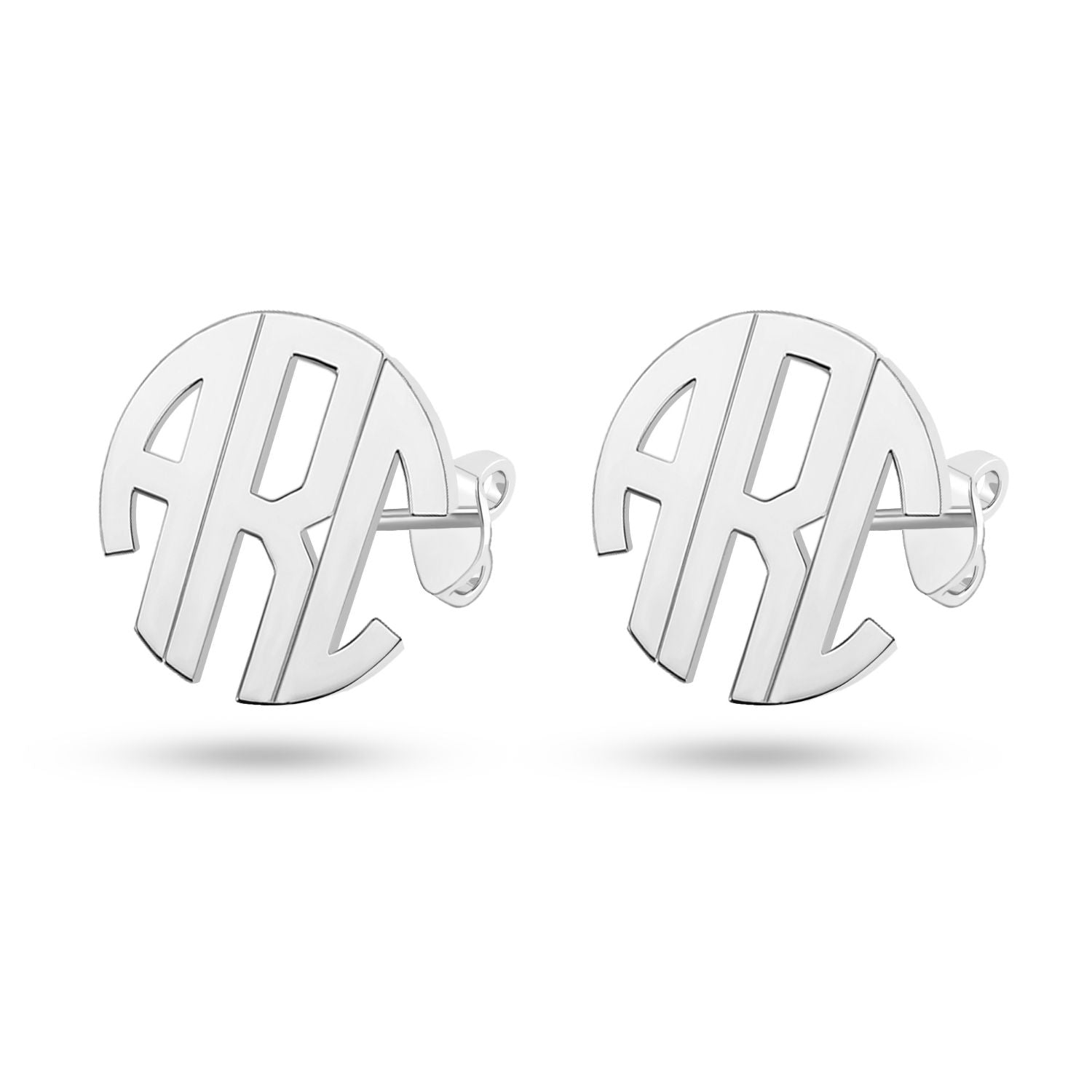 Personalised 925 Sterling Silver Monogram Initial Stud Earrings for Teen Women