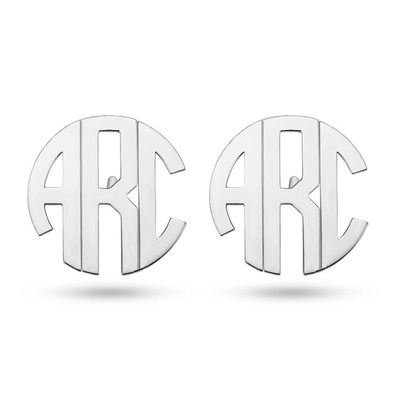 Personalised 925 Sterling Silver Monogram Initial Stud Earrings for Teen Women