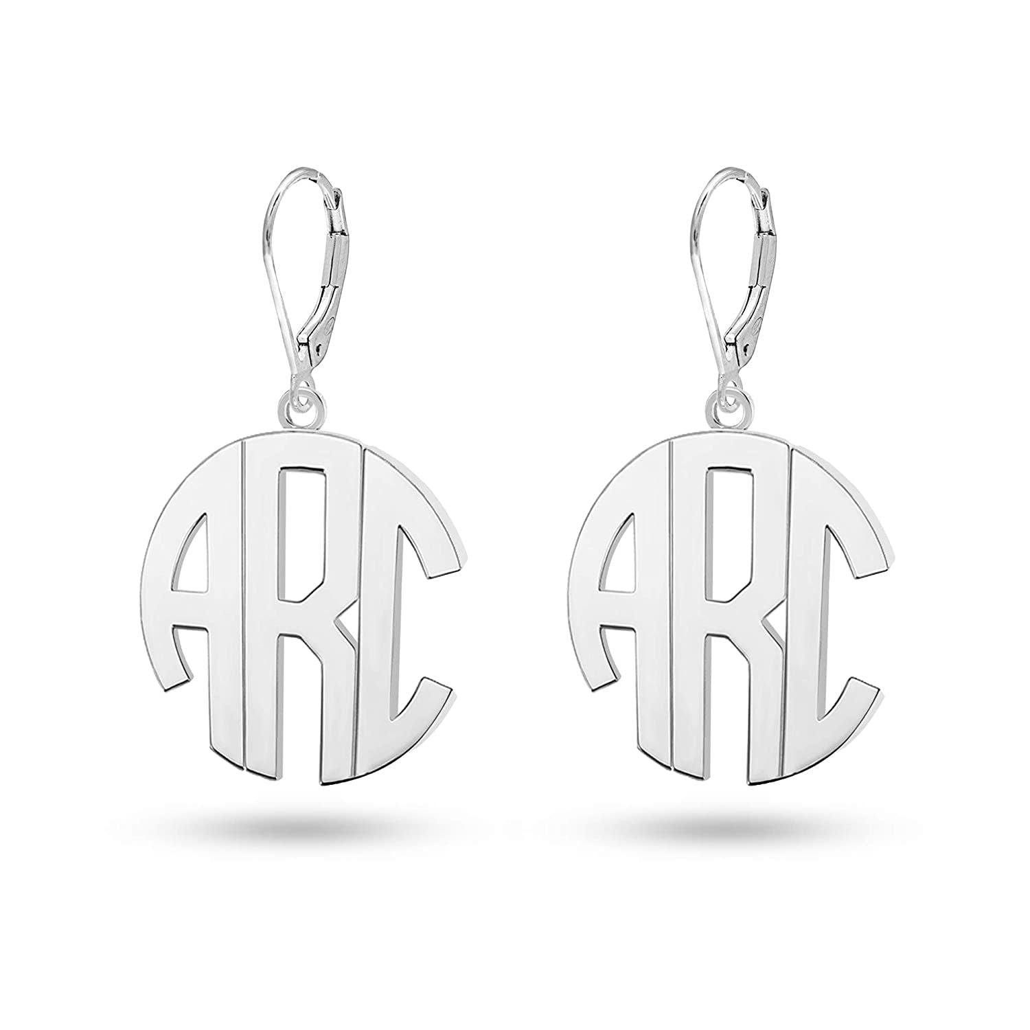 Personalised 925 Sterling Silver Monogram Earrings for Teen Women