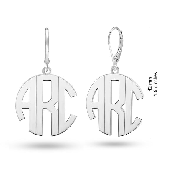 Personalised 925 Sterling Silver Monogram Earrings for Teen Women