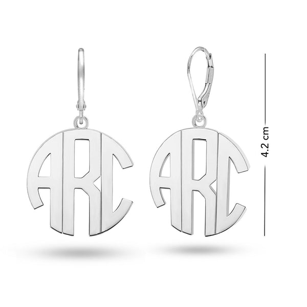 Personalised 925 Sterling Silver Monogram Earrings for Teen Women