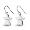 Personalised 925 Sterling Silver Engraved Name Star Earrings for Teen Women