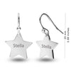 Personalised 925 Sterling Silver Engraved Name Star Earrings for Teen Women