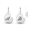 Personalised 925 Sterling Silver Heart Engraved Initial Earrings for Teen Women