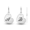 Personalised 925 Sterling Silver Heart Engraved Initial Earrings for Teen Women