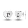 Personalised 925 Sterling Silver Initial Heart Stud Earrings for Teen Women