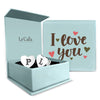 Personalised 925 Sterling Silver Initial Heart Stud Earrings with Personalised Message BOX for Teen Women