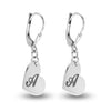 Personalised 925 Sterling Silver Engraved Initial Heart Earrings for Teen Women