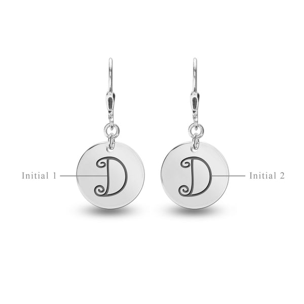 Personalised 925 Sterling Silver Monogram Initial Earrings for Teen Women