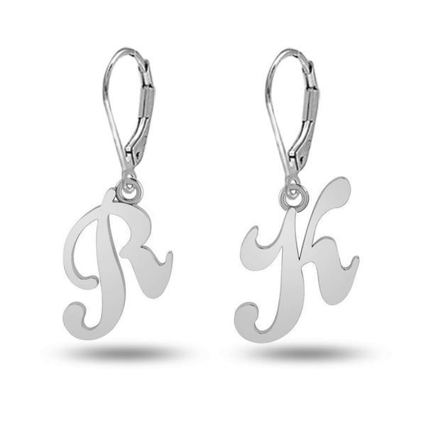 Personalised 925 Sterling Silver Initial Alphabet Earrings for Teen Women