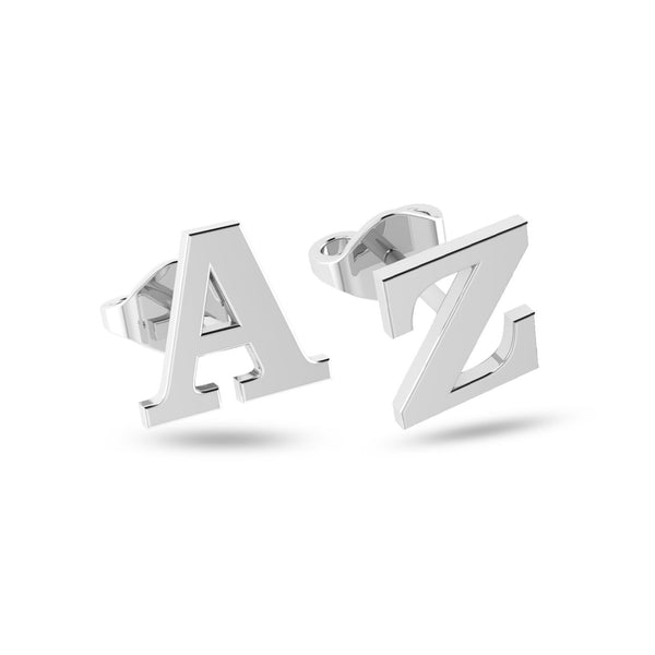 Personalised 925 Sterling Silver Initial Alphabet Stud Earrings for Teen Women