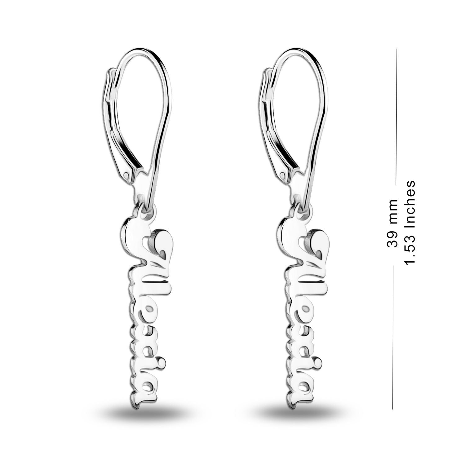 Personalised 925 Sterling Silver Name Earrings for Teen Women