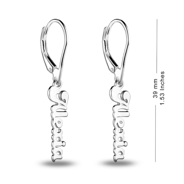 Personalised 925 Sterling Silver Name Earrings for Teen Women