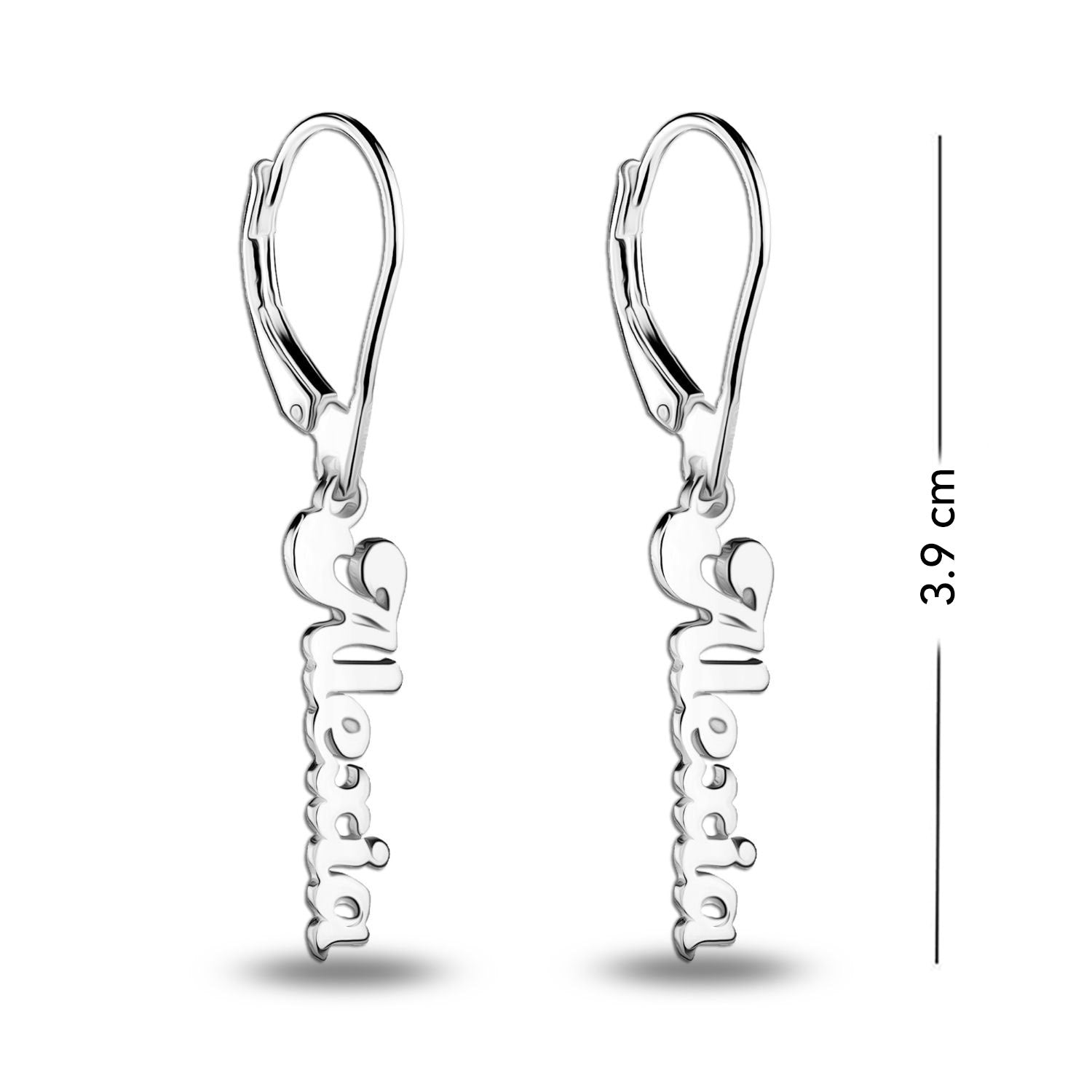 Personalised 925 Sterling Silver Name Earrings for Teen Women