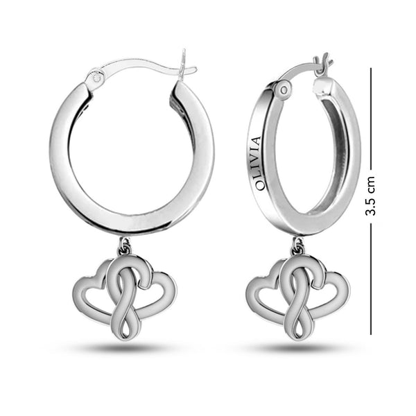 Personalised 925 Sterling Silver Name Message Earrings for Teen Women