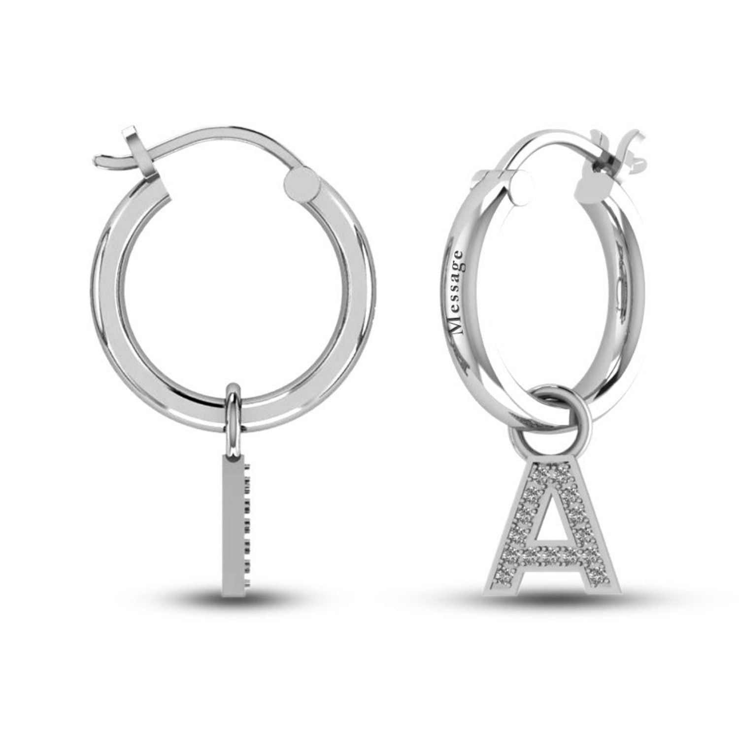 Personalised 925 Sterling Silver Initial ClickTop Hoop Earrings for Teen Women