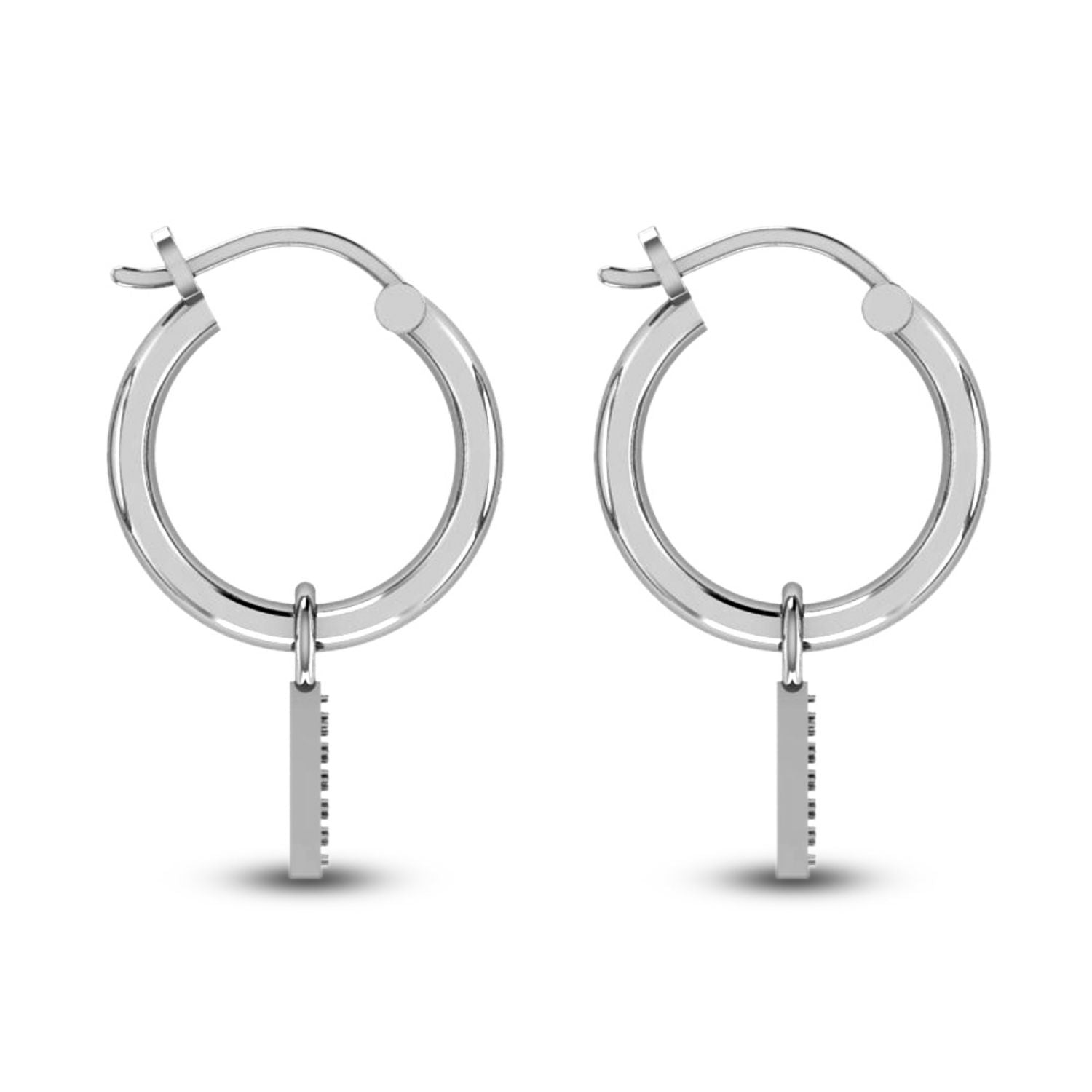 Personalised 925 Sterling Silver Initial ClickTop Hoop Earrings for Teen Women