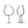 Personalised 925 Sterling Silver Initial ClickTop Hoop Earrings for Teen Women