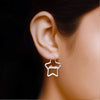 Personalised Customized 925 Sterling Silver Name Star Hoop Earrings for Teen Women