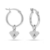 Personalised 925 Sterling Silver Unique Diamond Shape Hoop Earring for Women