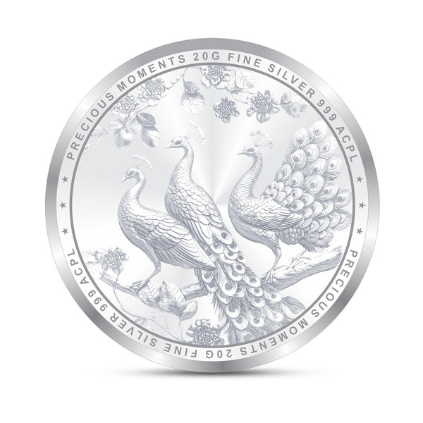 BIS Hallmarked Peacock Silver Coin 999 Pure