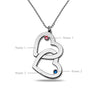 Personalised 925 Sterling Silver Interlocking Heart Birthstone Couple Necklace with Personalised Photo & Message BOX for Teen Women