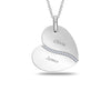 Personalised 925 Sterling Silver Engraved Couple Heart Name Necklace with Personalised Message BOX for Women