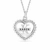 925 Sterling Silver Personalised Beaded Resin Heart Shape Custom Initial Granuals Transparent Pendant Necklace for Teen Women