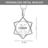 925 Sterling Silver Personalised Round Star Shape Custome Name and Initial Transparent Resin Pendant Necklace for Teen Women