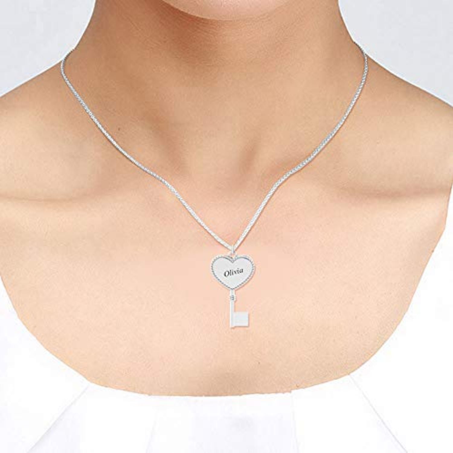 Personalised 925 Sterling Silver Pendant Name Message Necklace for Teen Women