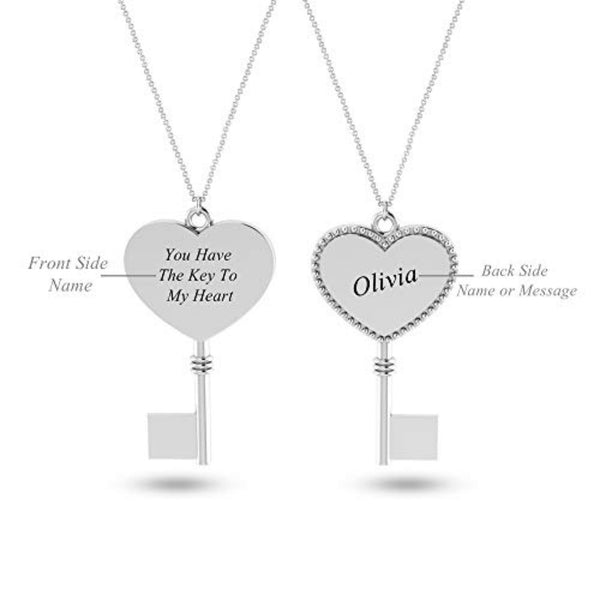 Personalised 925 Sterling Silver Pendant Name Message Necklace for Teen Women