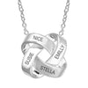 Personalised 925 Sterling Silver Interlocking Rings Name Pendant Necklace for Women