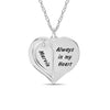 Personalised 925 Sterling Silver Engraved Name and Message Heart Pendant Necklace for Women