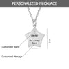 Personalised 925 Sterling Silver Engraved Name and Message Star Pendant Necklace with Personalised Photo & Message BOX for Women