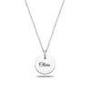 Personalised 925 Sterling Silver Engraved Disc Charm Name Necklace for Teen Women