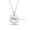 Personalised 925 Sterling Silver Engraved Disc Charm Name Necklace for Teen Women