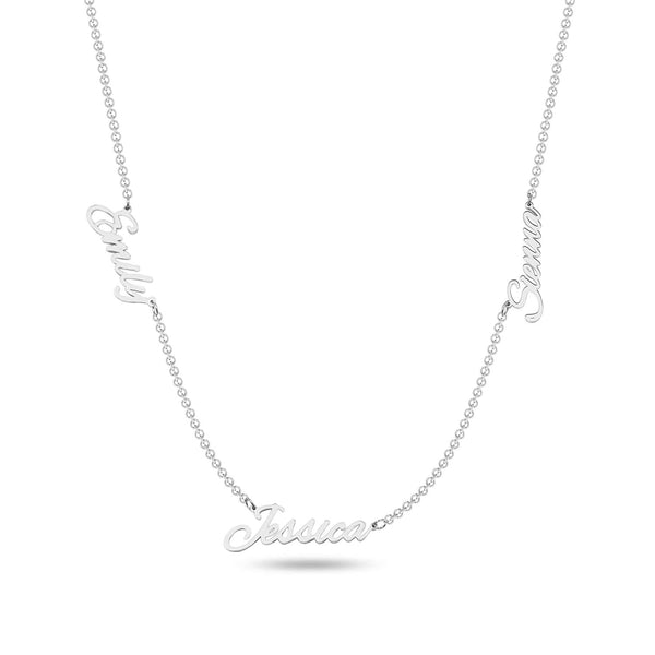 Personalised 925 Sterling Silver Name Family Chain Necklace for Women