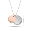 Personalised 925 Sterling Silver Engraved Name Double Disc Charm Pendant Necklace for Women