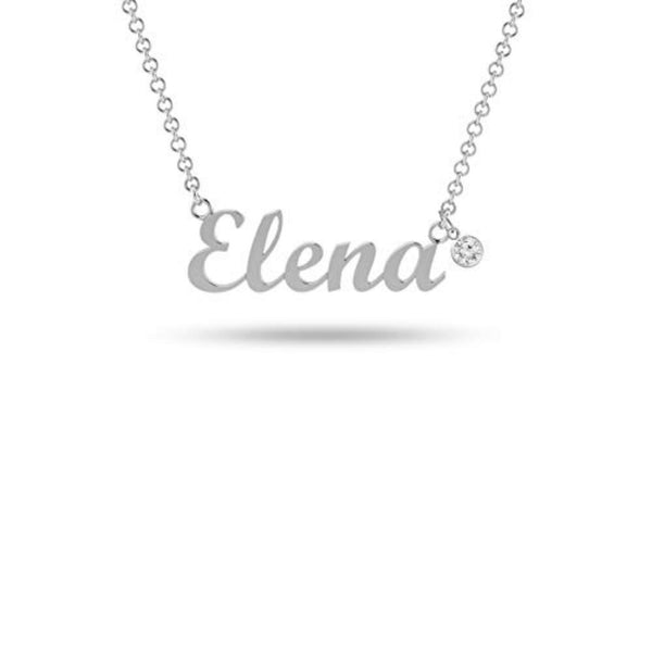 Personalised 925 Sterling Silver Name Plate Birthstone Necklace with Personalised Photo & Message Box for Teen Women