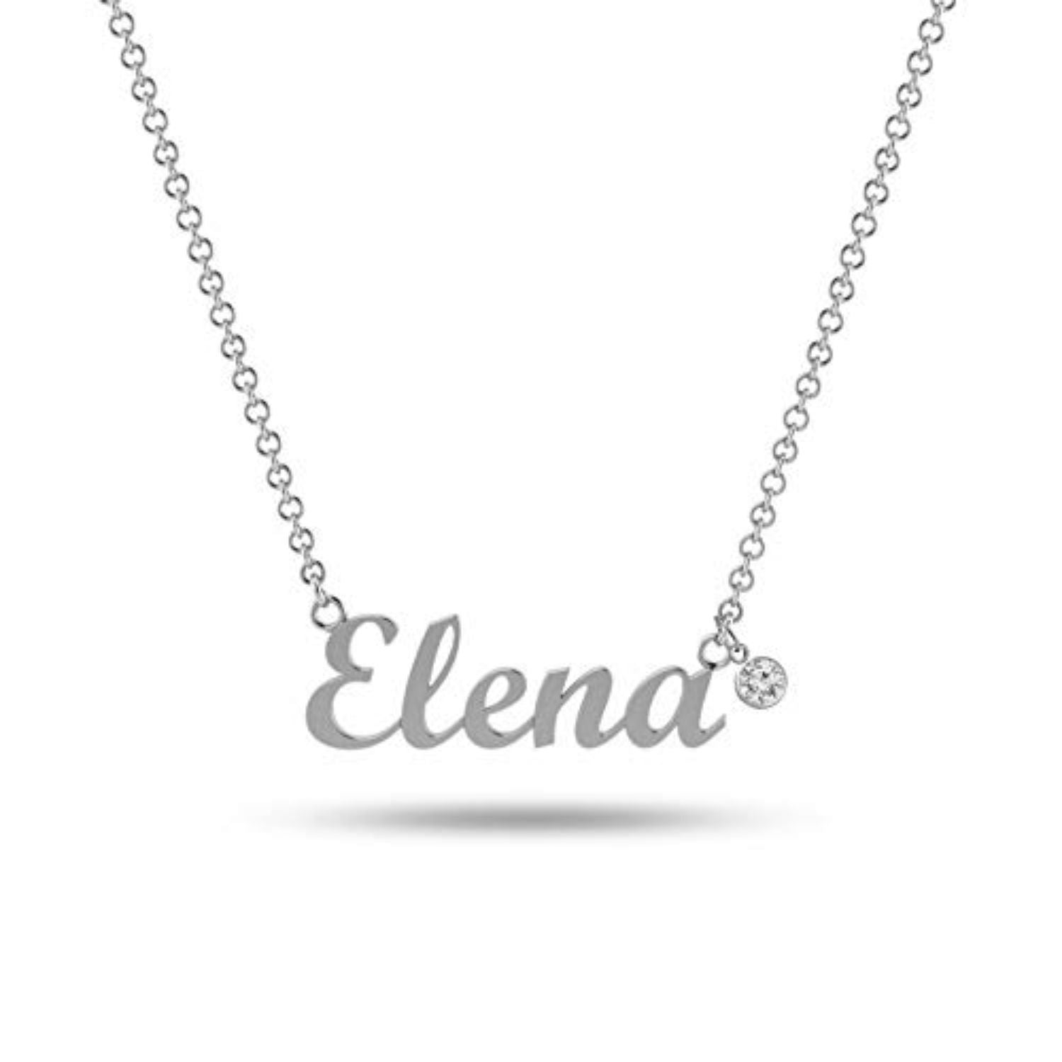 Personalised 925 Sterling Silver Name Plate Birthstone Necklace with Personalised Photo & Message Box for Teen Women