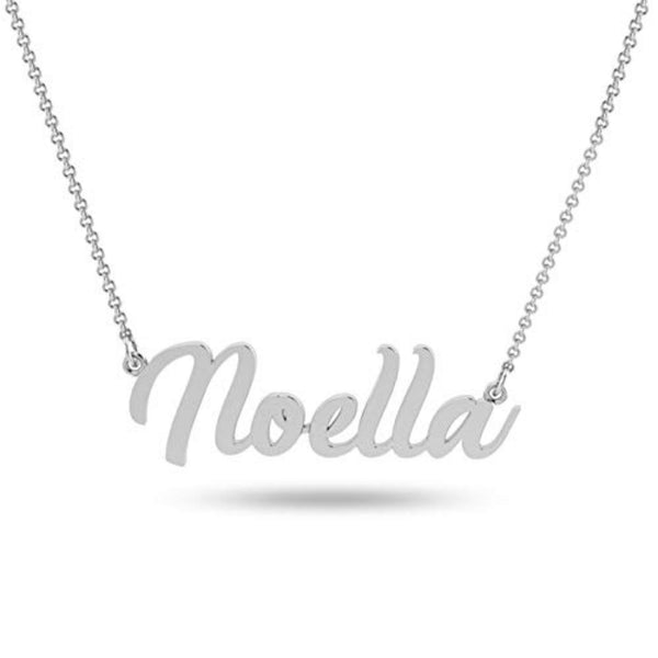 Personalised 925 Sterling Silver Name Plate Cut Necklace with Personalised Photo & Message Box for Teen Women