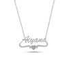 Personalised 925 Sterling Silver Name Heart Necklace for Teen Women