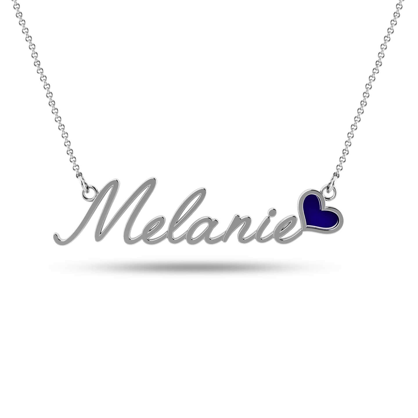 Personalised 925 Sterling Silver Name Heart Necklace for Teen Women