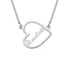 Personalised 925 Sterling Silver Open Heart Name Pendant Necklace for Teen Women
