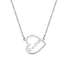 Personalised 925 Sterling Silver Open Heart Name Pendant Necklace for Teen Women