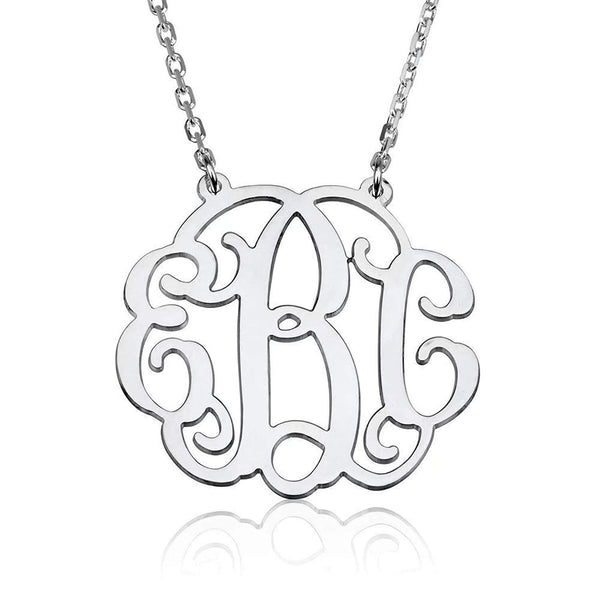 Personalised 925 Sterling Silver Monogram Initial Necklace for Teen Women