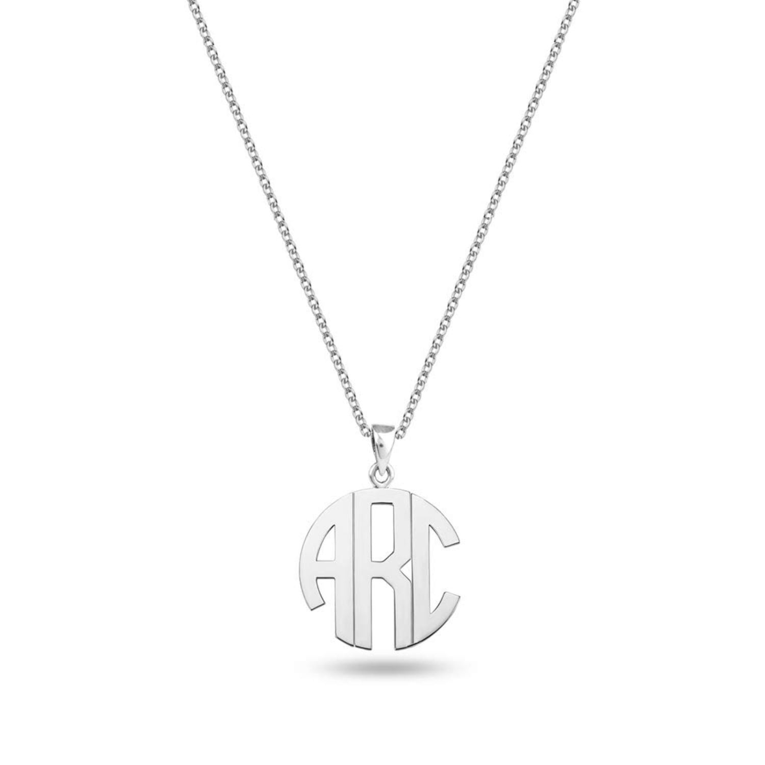 Personalised 925 Sterling Silver Monogramos Initial Necklace for Teen Women